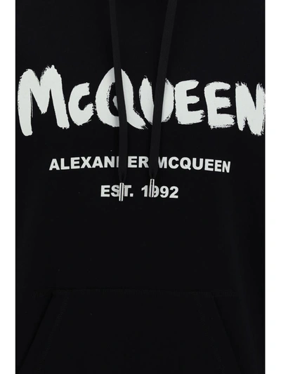 Shop Alexander Mcqueen Sweatshirts In Black/ivory