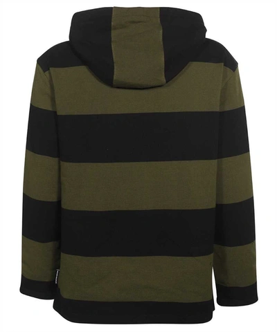 Shop Moose Knuckles Striped Cotton Sweatshirt In Black