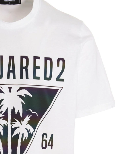 Shop Dsquared2 T-shirt 'd2 Caten's Beach' In White