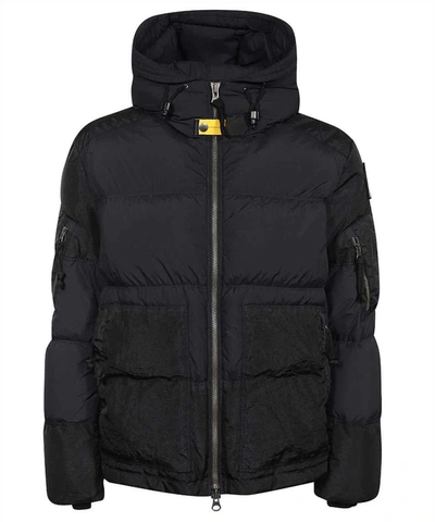 Parajumpers Two-tone Hooded Padded Jacket In Black