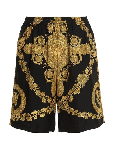 Shop Versace 'barocco' Bermuda Shorts In Multicolor