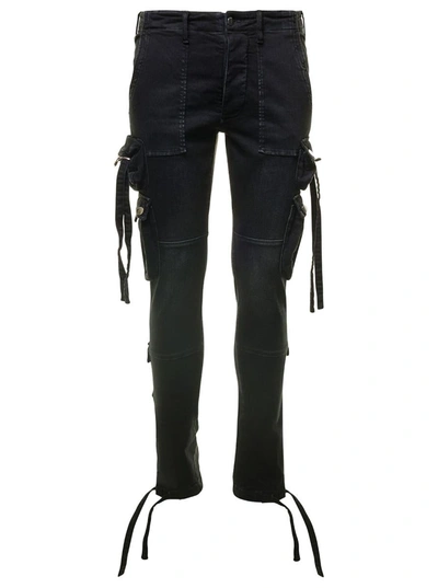Shop Amiri Black Tactical Cargo Pants In Cotton Stretch Man