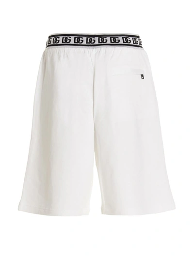 Shop Dolce & Gabbana 'black Sicily' Bermuda Shorts In White/black