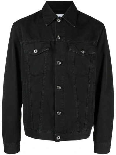 Shop Off-white Denim Cotton Jacket In Black