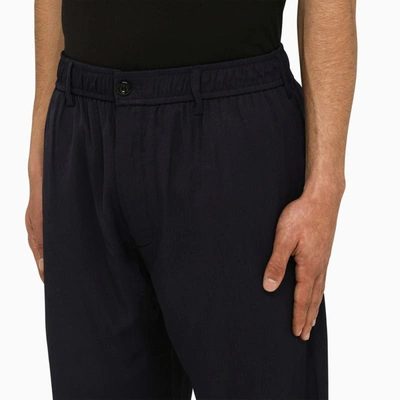 Shop 4sdesigns Regular Navy Trousers In Blue