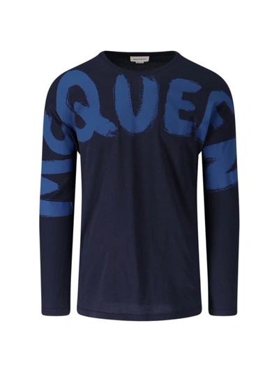 Shop Alexander Mcqueen T-shirts And Polos In Blue