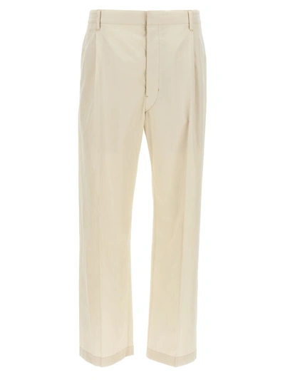 Shop Lemaire 'easy Pleated' Pants In White