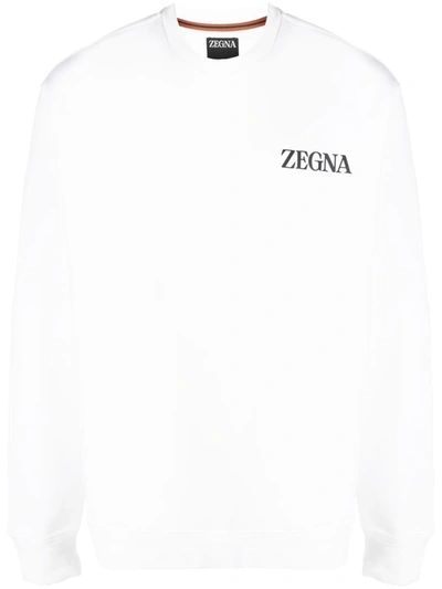 Shop Ermenegildo Zegna Zegna Crewneck Sweater In White