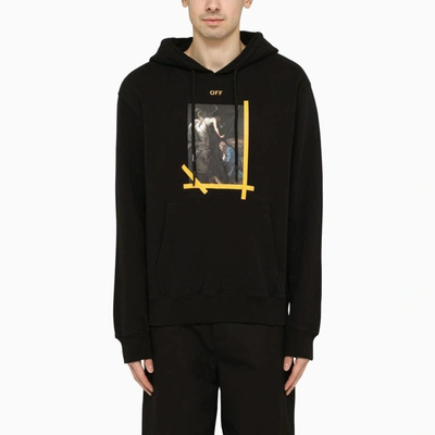 Off-white Fw21 Pattern Alphabet Printing Drawstring Pullover Version Black