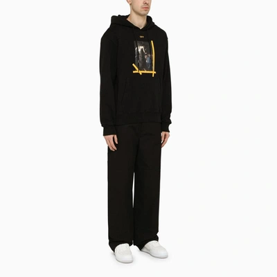 Off-white Fw21 Pattern Alphabet Printing Drawstring Pullover Version Black