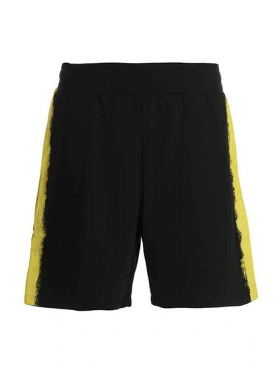 Shop Moschino Logo Print Bermuda Shorts In Black