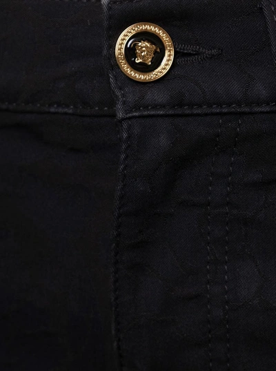 Shop Versace Jeans Barocco Jacquard In Black