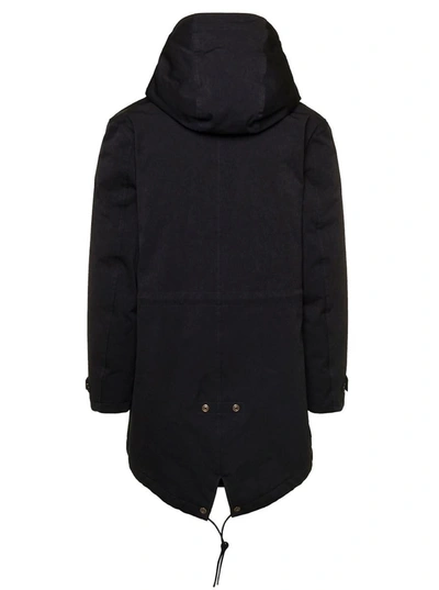 Shop Ten C 'core' Hooded Fishtail Parka In Polyester And Polyamide Blend Man  In Black