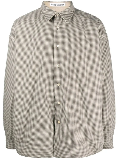 Shop Acne Studios Reversible Check-print Shirt Jacket In Beige
