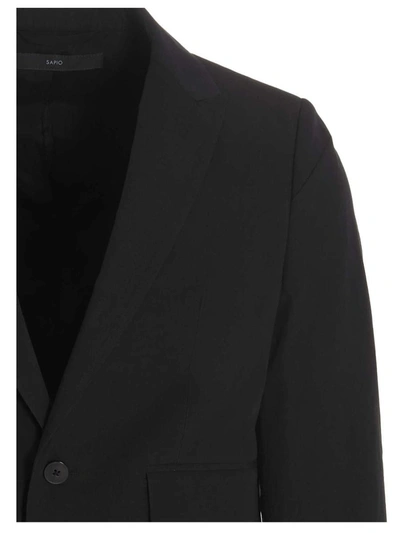 Shop Sapio Single-breasted Blazer Jacket In Black