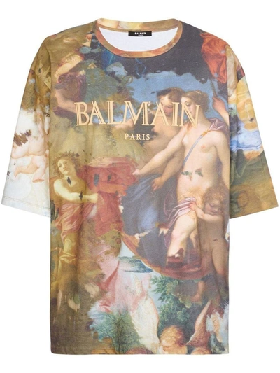 Shop Balmain Paint-print T-shirt In Spotted