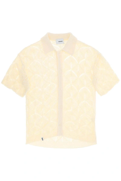 Shop Bonsai Crochet Short Sleeve Shirt In White