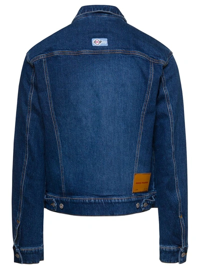 Shop Heron Preston Blue Ex-ray Denim Jacket In Cotton Blend Man