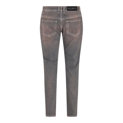 Shop Balmain Jeans In Dirty Blue