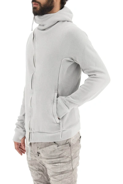 Shop Boris Bidjan Saberi 'zipper 2' Handcrafted Zip-up Hoodie In Grey