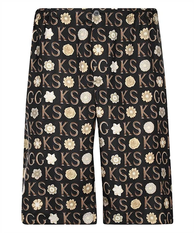 Shop Gucci X Ken Scott - Printed Silk Shorts In Black