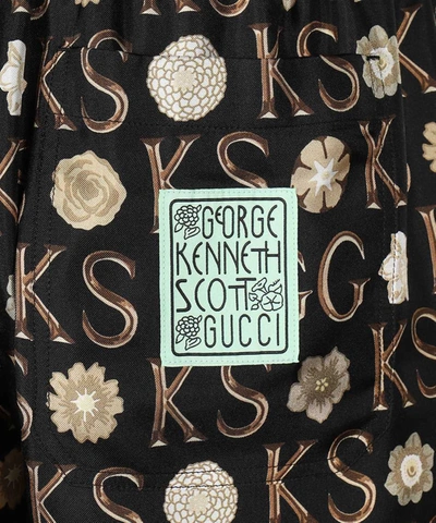 Shop Gucci X Ken Scott - Printed Silk Shorts In Black