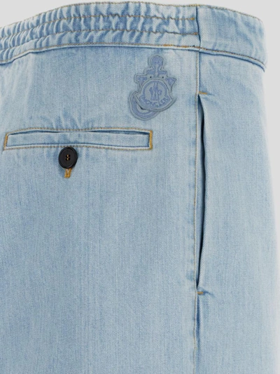 Shop Moncler Genius J.w.anderson Jeans In <p>moncler X Jw Anderson Jeans In Light Blue Denim With Elastic Waistband
