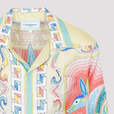 Shop Casablanca Cuban Collar Shirt In Multicolour