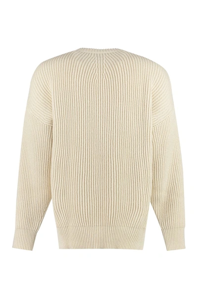 Shop Jil Sander Ribbed Sweater In Panna