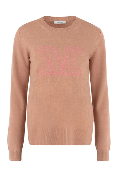 Shop Max Mara Bimba Crew-neck Cashmere Sweater In Pink