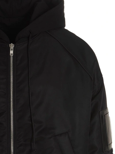 Shop Juunj Juun J Hooded Nylon Bomber Jacket In Black