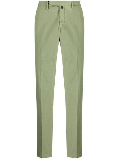 Shop Borrelli Chino Trousers In Cotton In Green