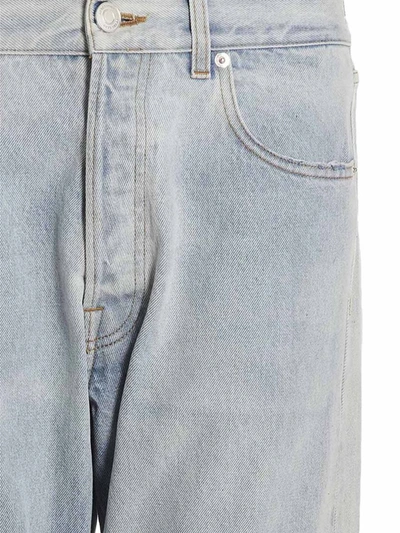 Shop Vtmnts 'leather/denim Jeans' Pants In Multicolor