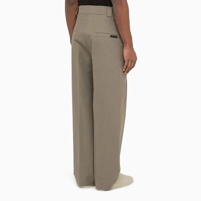 Shop Fear Of God Eternal Baggy Trousers Grey In Brown