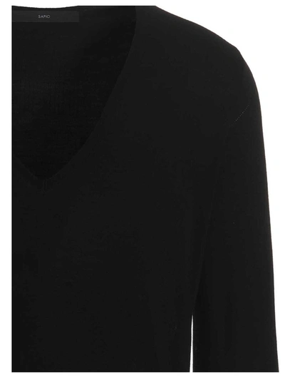 Shop Sapio Wool Sweater In Black