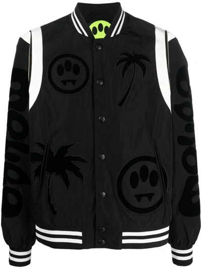 Shop Barrow Tonal-appliqué Varsity Jacket In Black