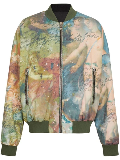 Shop Balmain Painting-print Reversible Bomber Jacket In Spotted