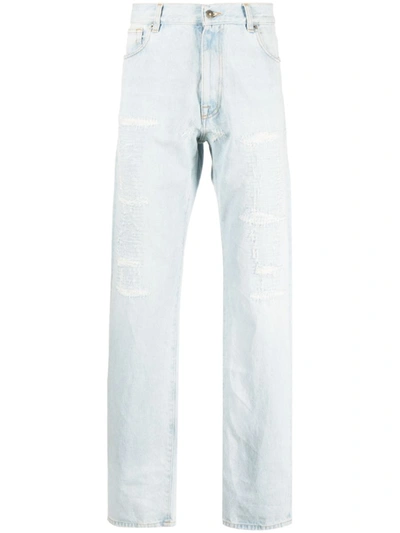 Shop 424 Baggy Denim Jeans In Clear Blue