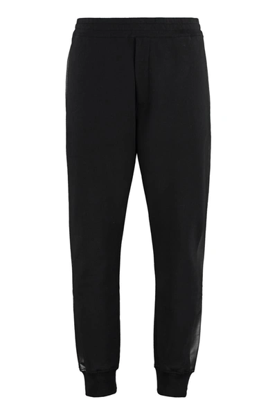 Shop Alexander Mcqueen Stretch Cotton Track-pants In Black