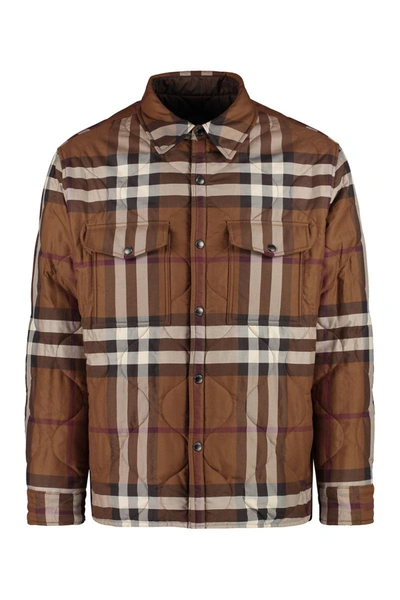Shop Burberry Techno Fabric Jacket In Brown