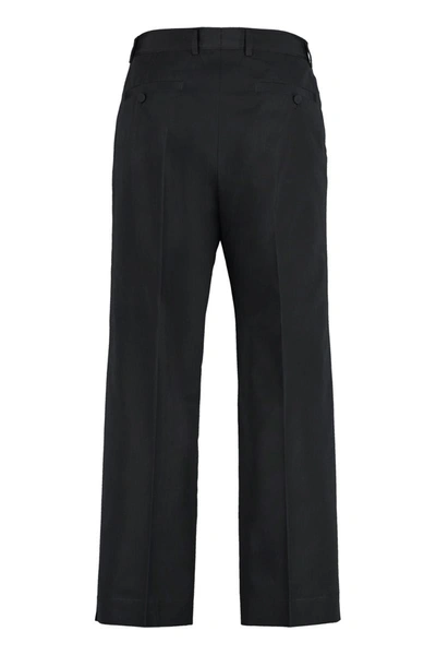 Shop Gucci Poplin Cotton Trousers In Black