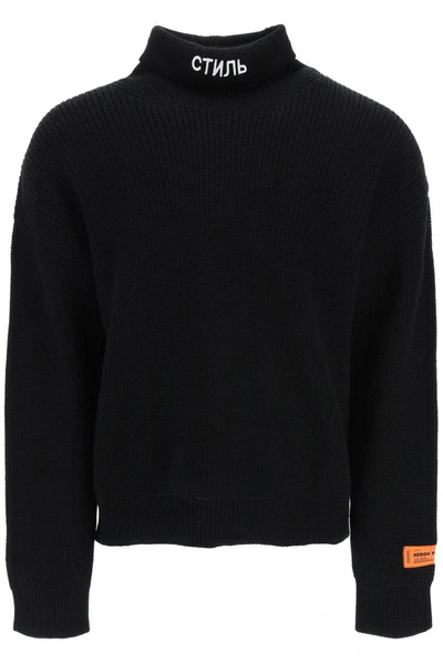 Shop Heron Preston Ctnmb Embroidery Sweater In Black