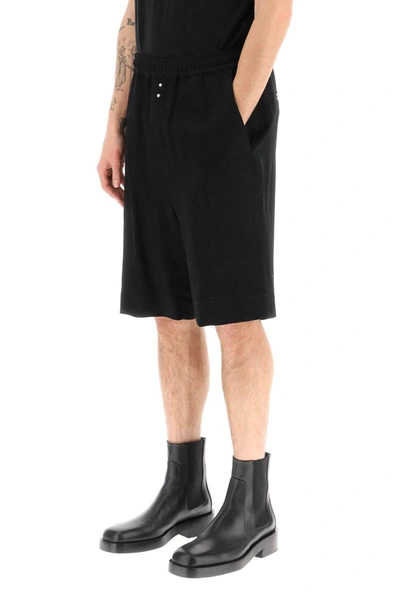 Shop Mm6 Maison Margiela Wool Blend Shorts In Black