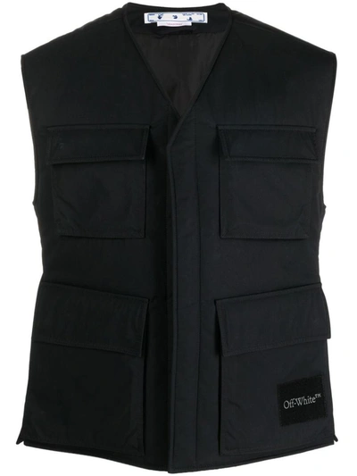 Shop Off-white Nylon Padded Vest In Black