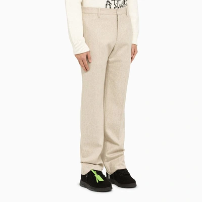 Shop Off-white ™ Slim Trousers In Beige