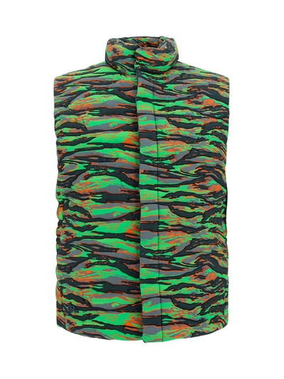 Shop Erl Blazers E Vests In Green Rave Camo