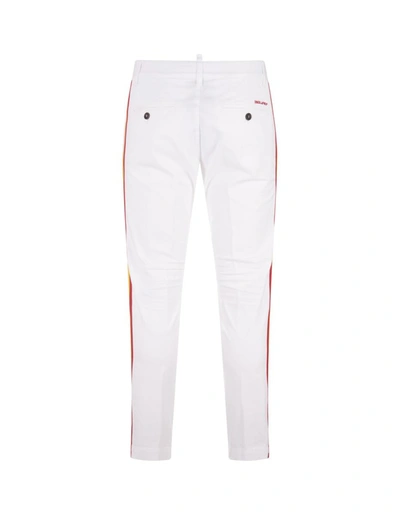 Shop Dsquared2 Tiny Chino Trousers In White