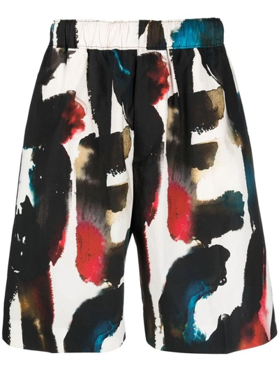 Shop Alexander Mcqueen Shorts With Print In Multicolour
