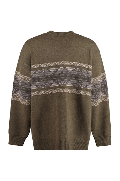 Shop Isabel Marant Alrick Crew-neck Wool Sweater In Khaki