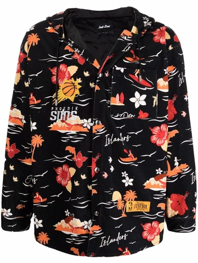 Just Don Phoenix Suns Printed Velvet Jacket In Red